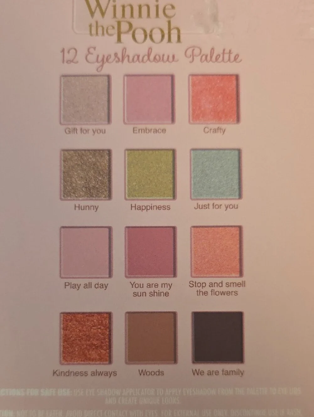 Disney Winnie the Pooh Pink and Gold Hug Eyeshadow Palette
